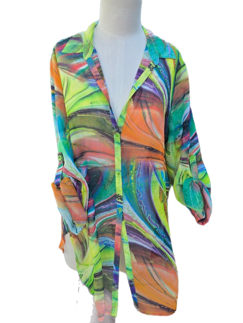 Joseph Ribkoff Trippy Chiffon Blouse - Picture 2 of 6